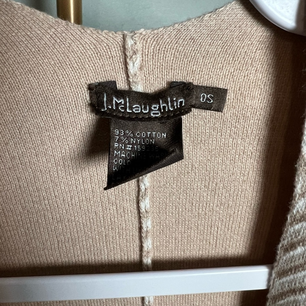 J. Mclaughlin Cream Open Front Shrug With Texture… - image 3